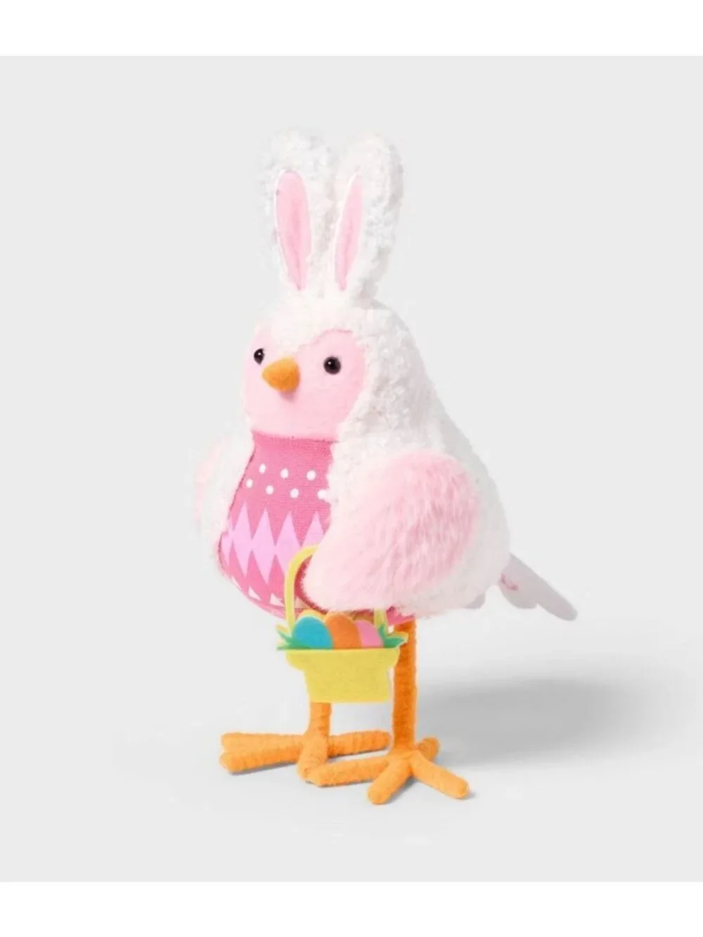 Featherly Friends™ 'Skipster' Easter Bunny Bird With Basket Spritz™ 2026 Decor